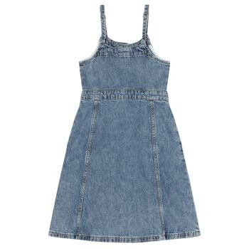 Girls Blue Logo Denim Dress