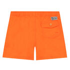 Boys Neon Orange Polo Bear Swim Shorts, 2, hi-res