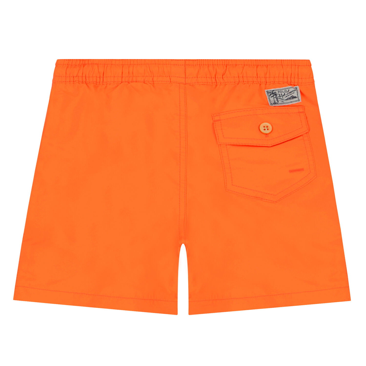 Boys Neon Orange Polo Bear Swim Shorts, 2, hi-res