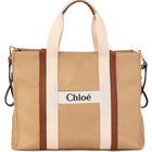 Beige Logo Baby Changing Bag, 1, hi-res