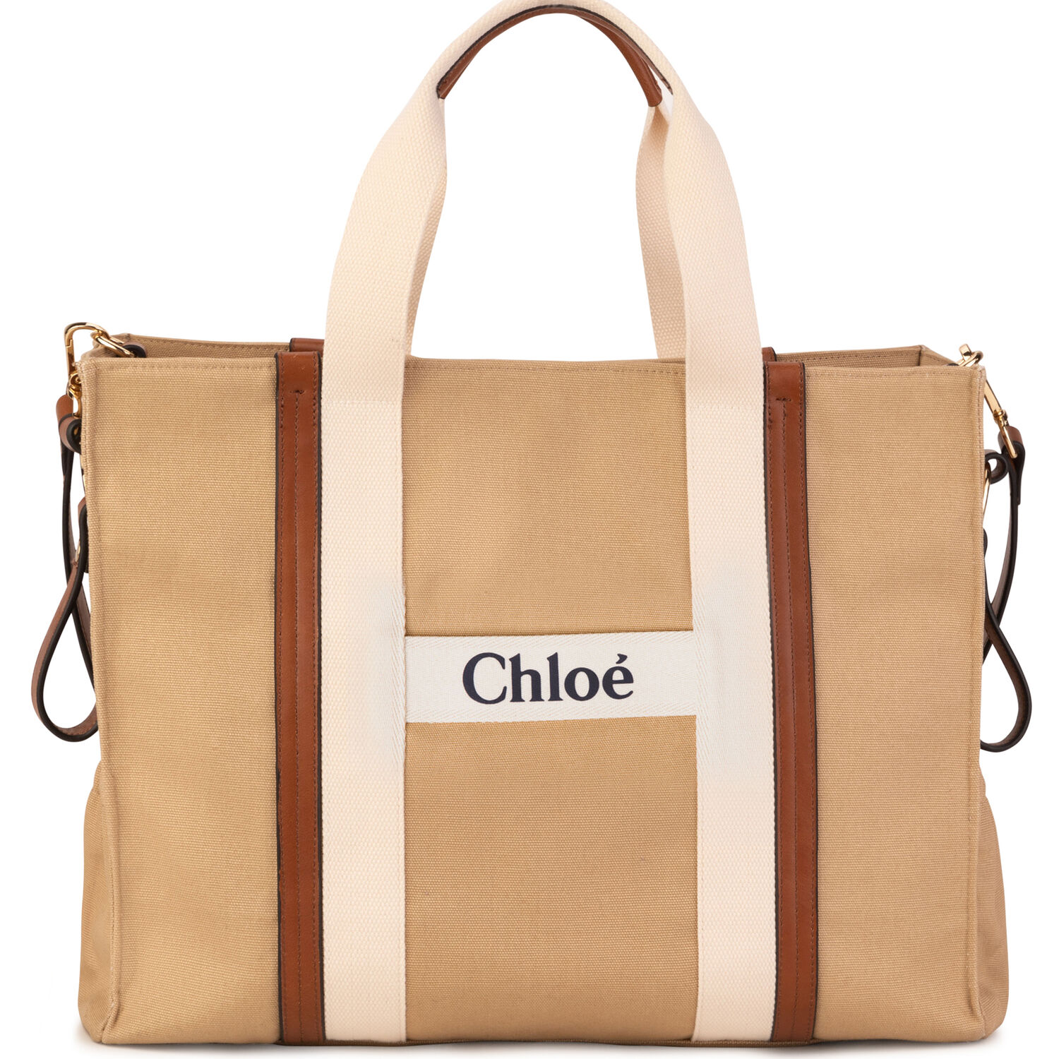 Beige Logo Baby Changing Bag, 1, hi-res
