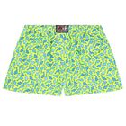 Boys Neon Yellow Sharks Swim Shorts, 1, hi-res