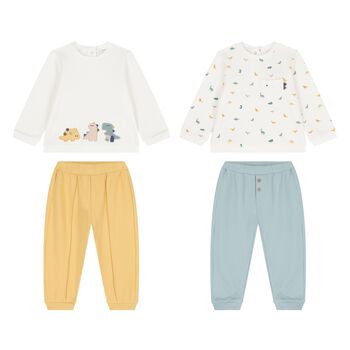 Baby Boys Ivory & Green Tracksuits ( 2 Pack )