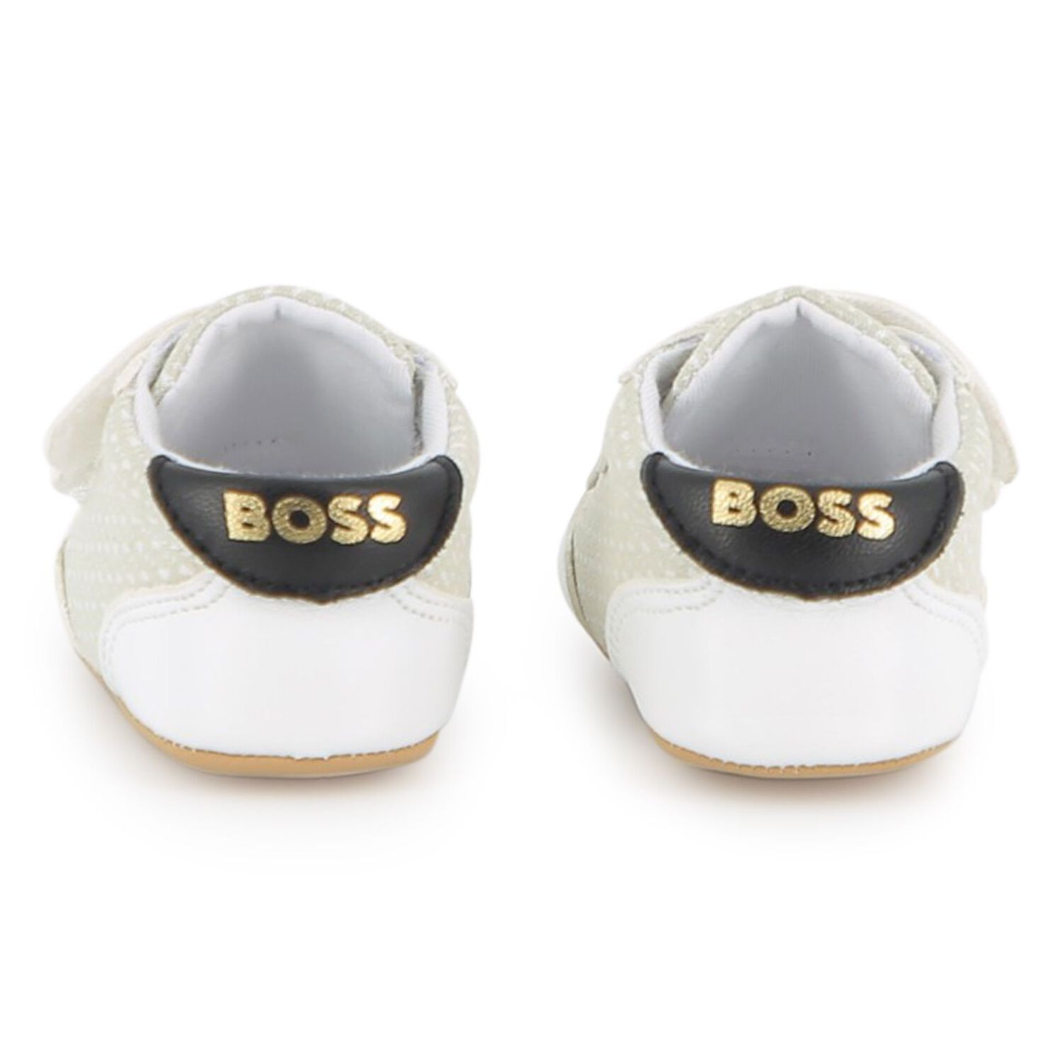 Baby Boys Ivory Logo Pre Walker Shoes, 1, hi-res