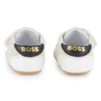Baby Boys Ivory Logo Pre Walker Shoes