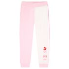 Girls Pink & White Logo Joggers, 1, hi-res