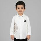 Younger Boys White Logo Shirt, 2, hi-res