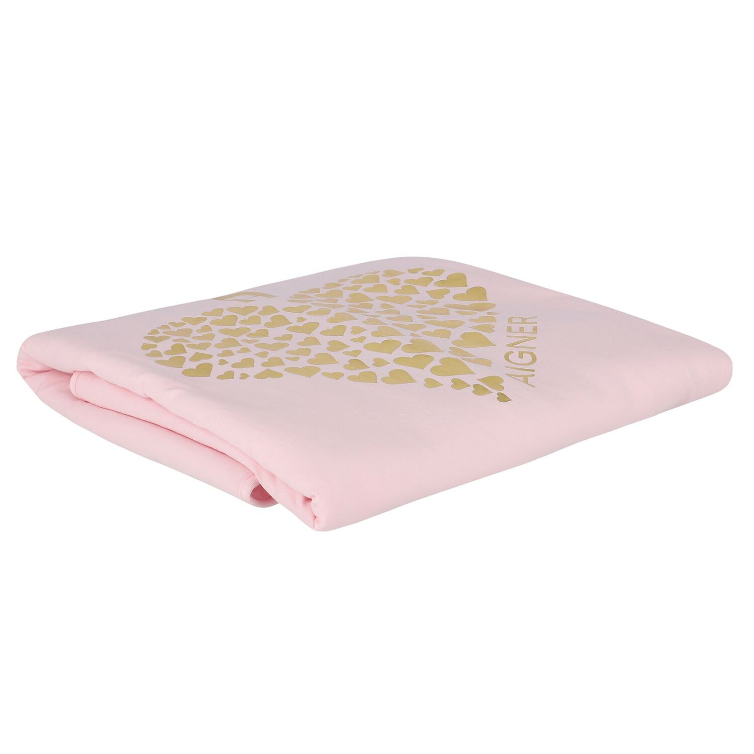 Baby Girls Pink & Gold Heart Logo Blanket, 2, hi-res image number null