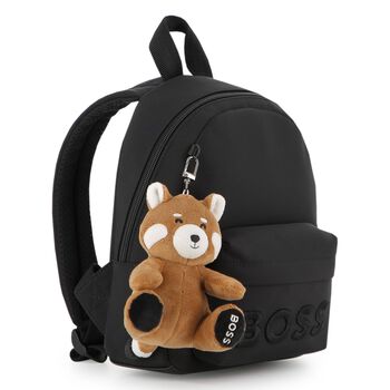 Boys Black Logo Red Panda Backpack