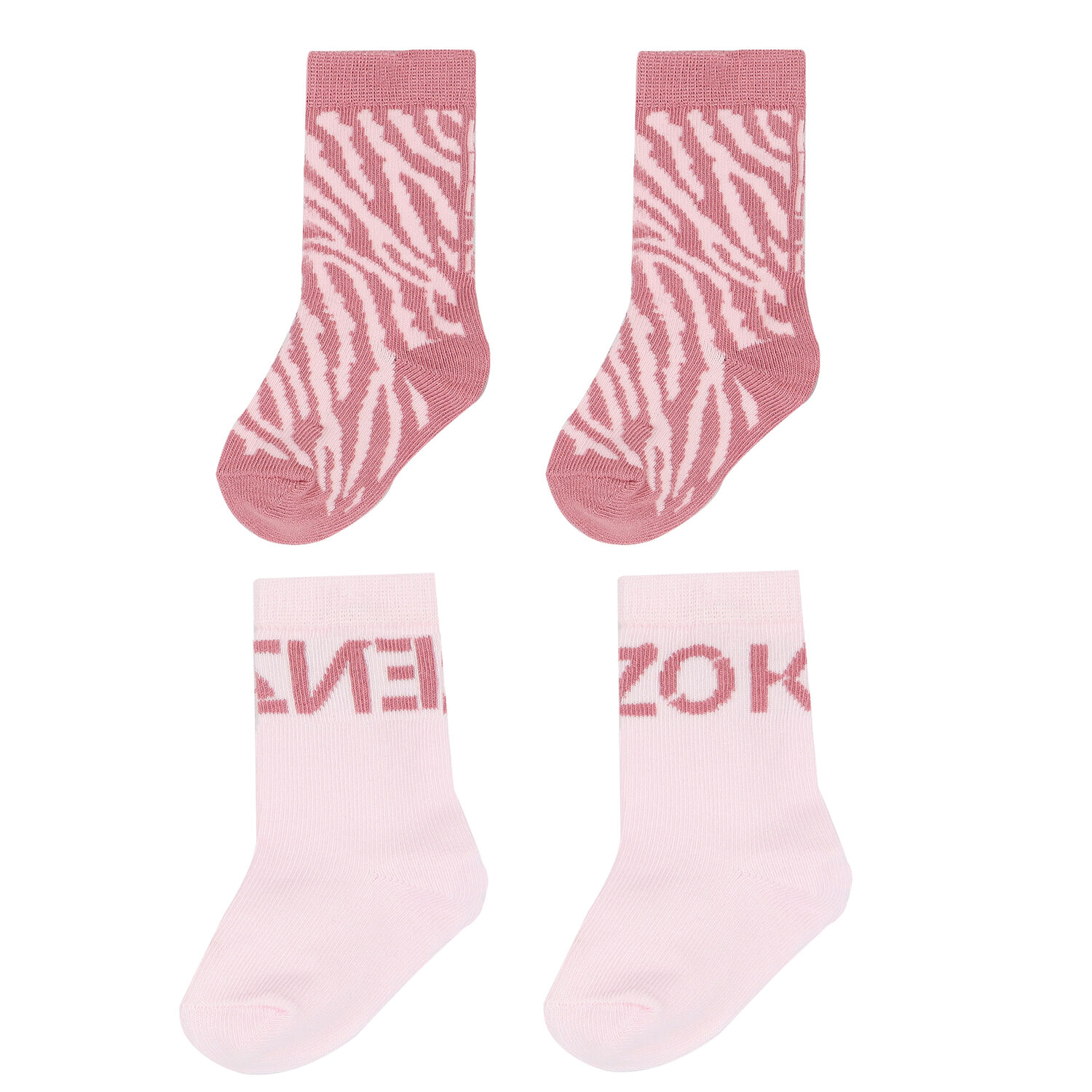 Baby Girls Pink Logo Socks ( 2-Pack ), 1, hi-res
