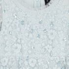 Girls Blue Sequin & Flower Tulle Cape Dress, 1, hi-res