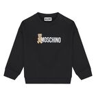 Younger Black Teddy Bear Logo Sweatshirt, 4, hi-res