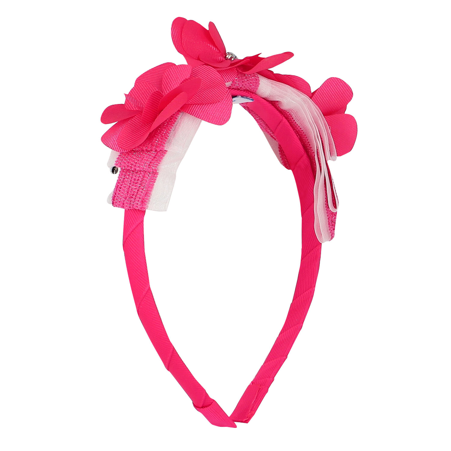 Girls Pink Flower Headband, 1, hi-res
