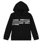 Boys Black Logo Hooded Top, 1, hi-res