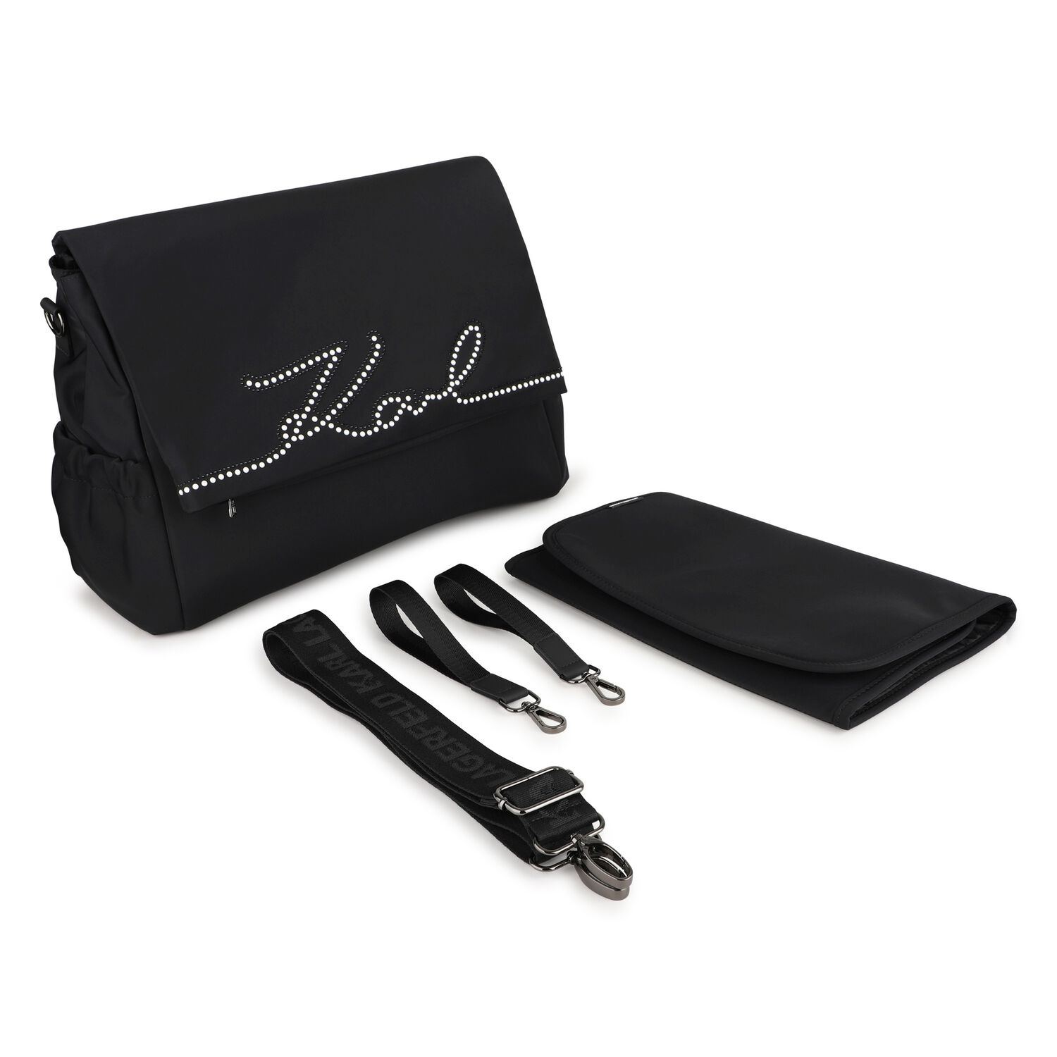 Black Logo Changing Bag ( 37cm ), 1, hi-res