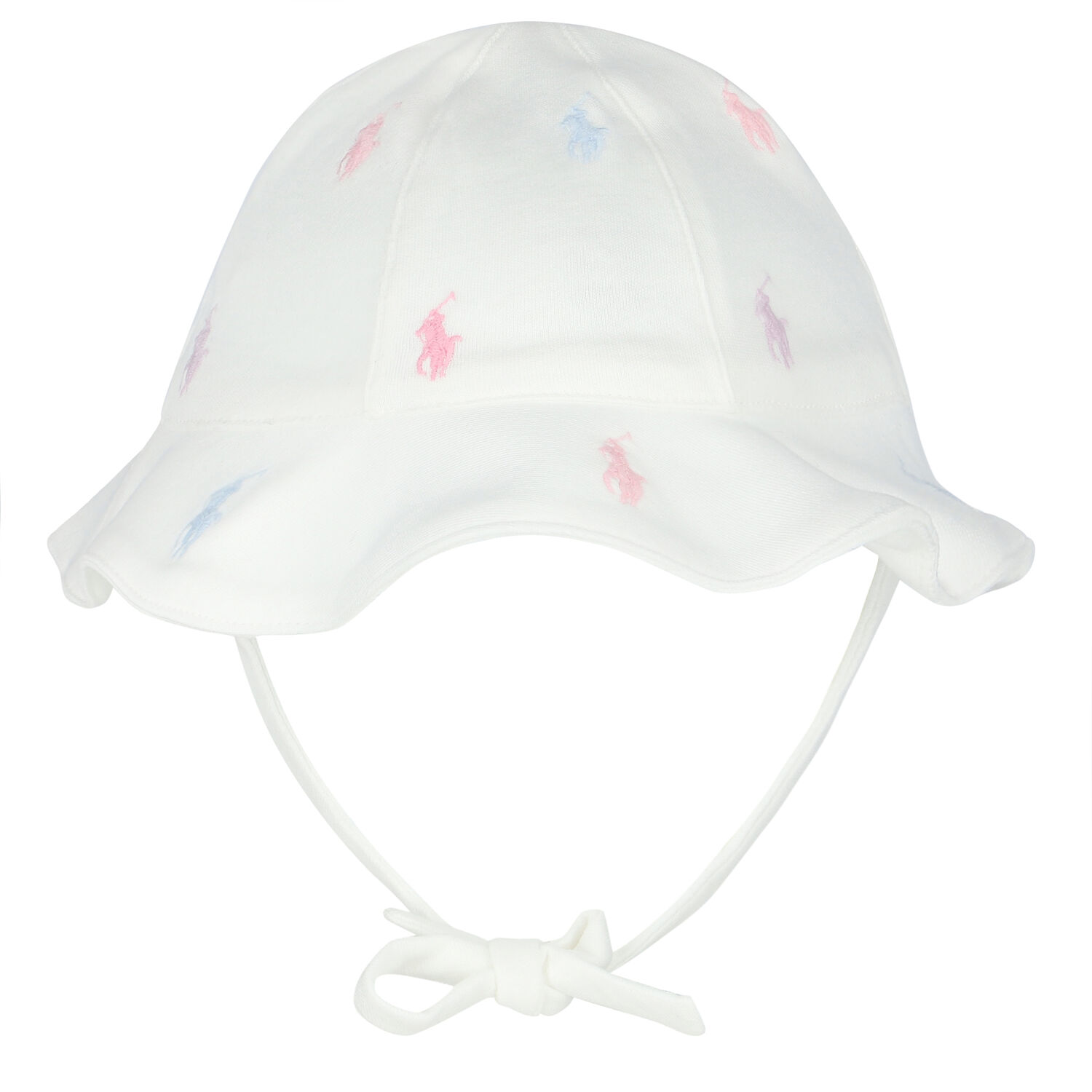 Baby Girls White Logo Hat, 1, hi-res