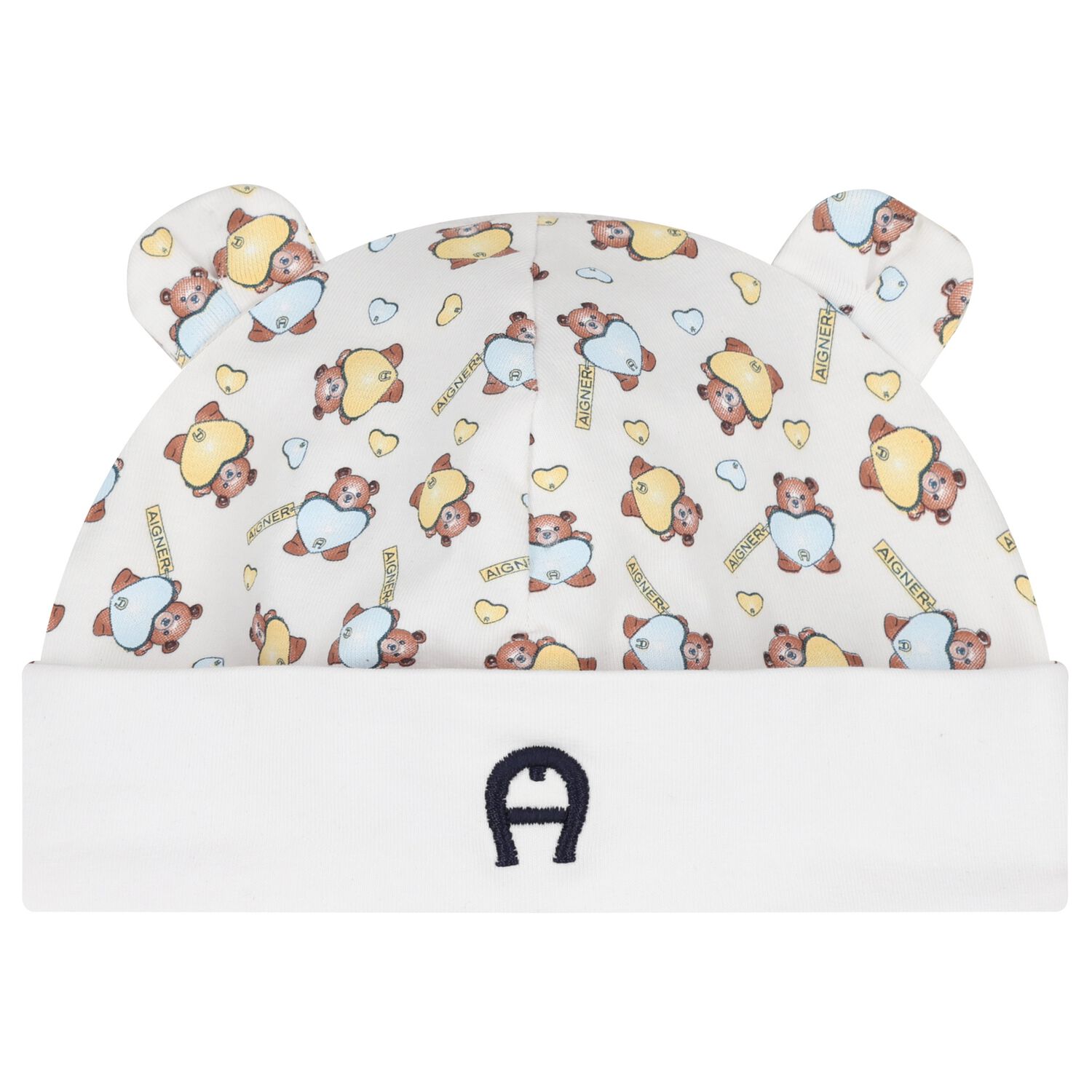 White Teddy Bear Baby Hat, 1, hi-res