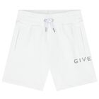 Boys White Logo Shorts, 2, hi-res