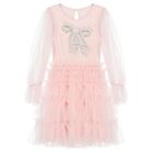 Girls Pink Embellished Tulle Dress, 1, hi-res