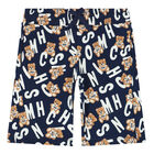 Boys Navy Teddy Logo Shorts, 1, hi-res