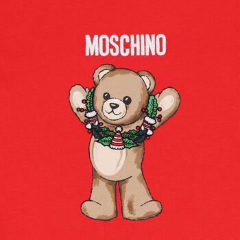 Red Christmas Teddy Bear Logo T-Shirt
