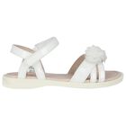 Girls White Flower Sandals, 1, hi-res