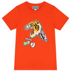 Boys Orange Varsity Tiger T-Shirt, 1, hi-res