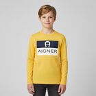 Boys Yellow Logo Long Sleeve Top, 2, hi-res