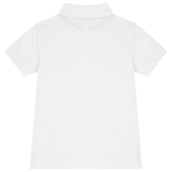 Boys White Logo Polo Shirt