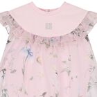 Baby Girls Pink Logo Floral Chiffon Dress, 1, hi-res