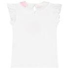 Girls White & Pink Cotton Skirt Set, 1, hi-res