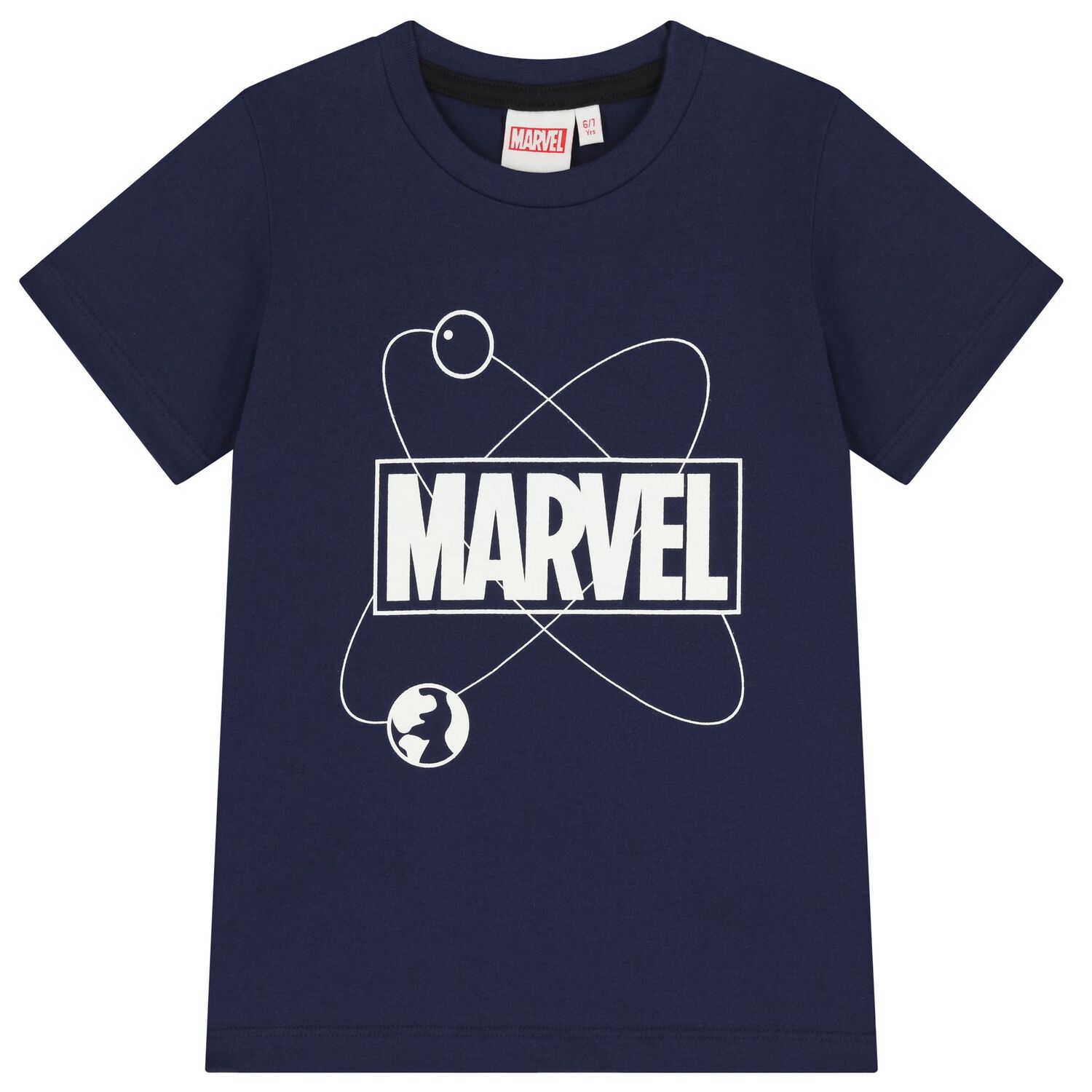 Boys Navy Blue & Grey Marvel Pyjamas, 1, hi-res
