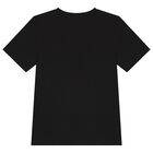 Boys Black Logo T-Shirt, 1, hi-res