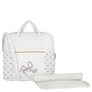 Baby Girls White Logo Bow Changing Bag