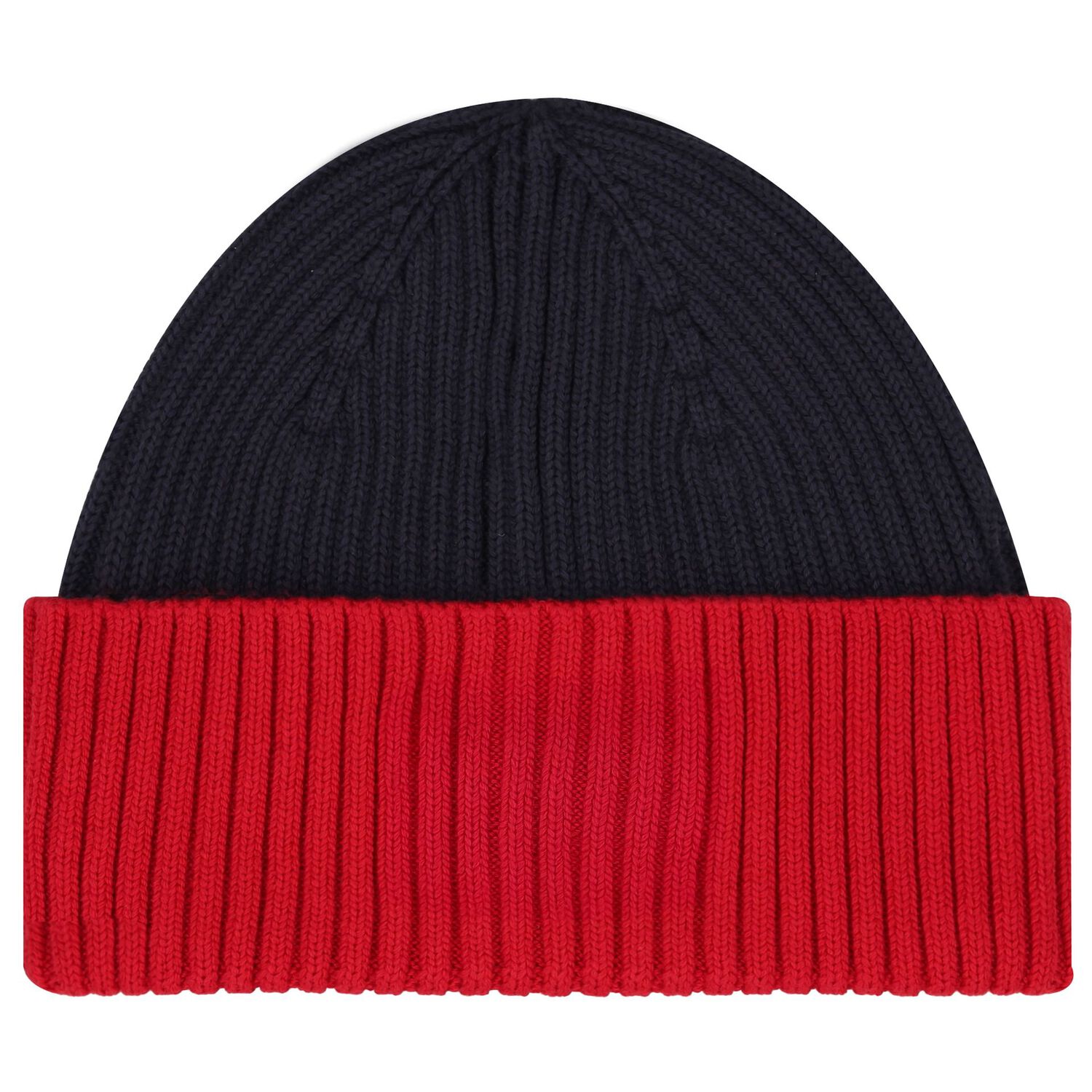 Navy Blue & Red Logo Beanie Hat, 1, hi-res