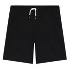 Boys White & Black Logo Shorts Set, 1, hi-res