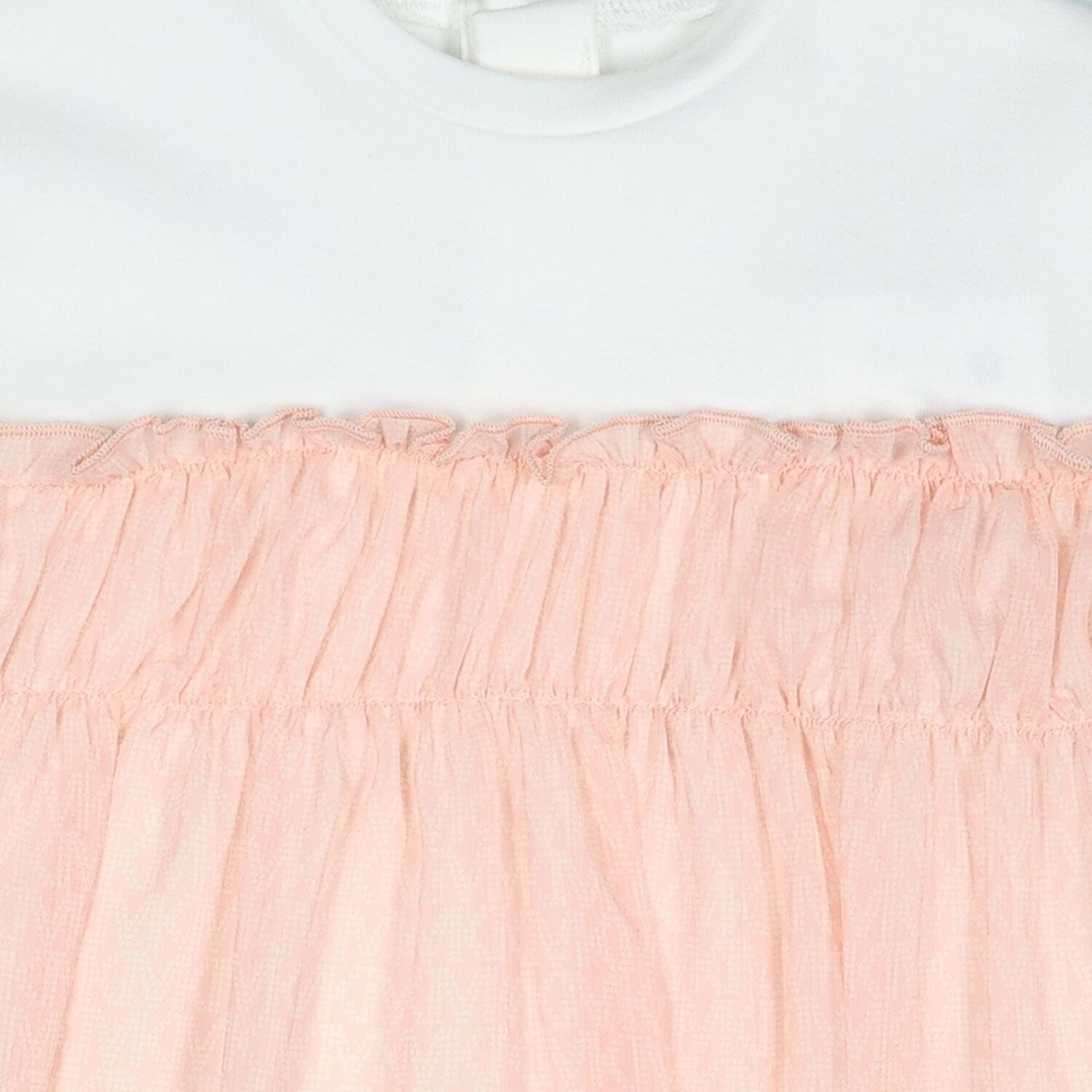 Younger Girls White & Pink Logo Dress, 2, hi-res