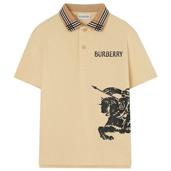 Boys Beige EKD Logo Polo Shirt