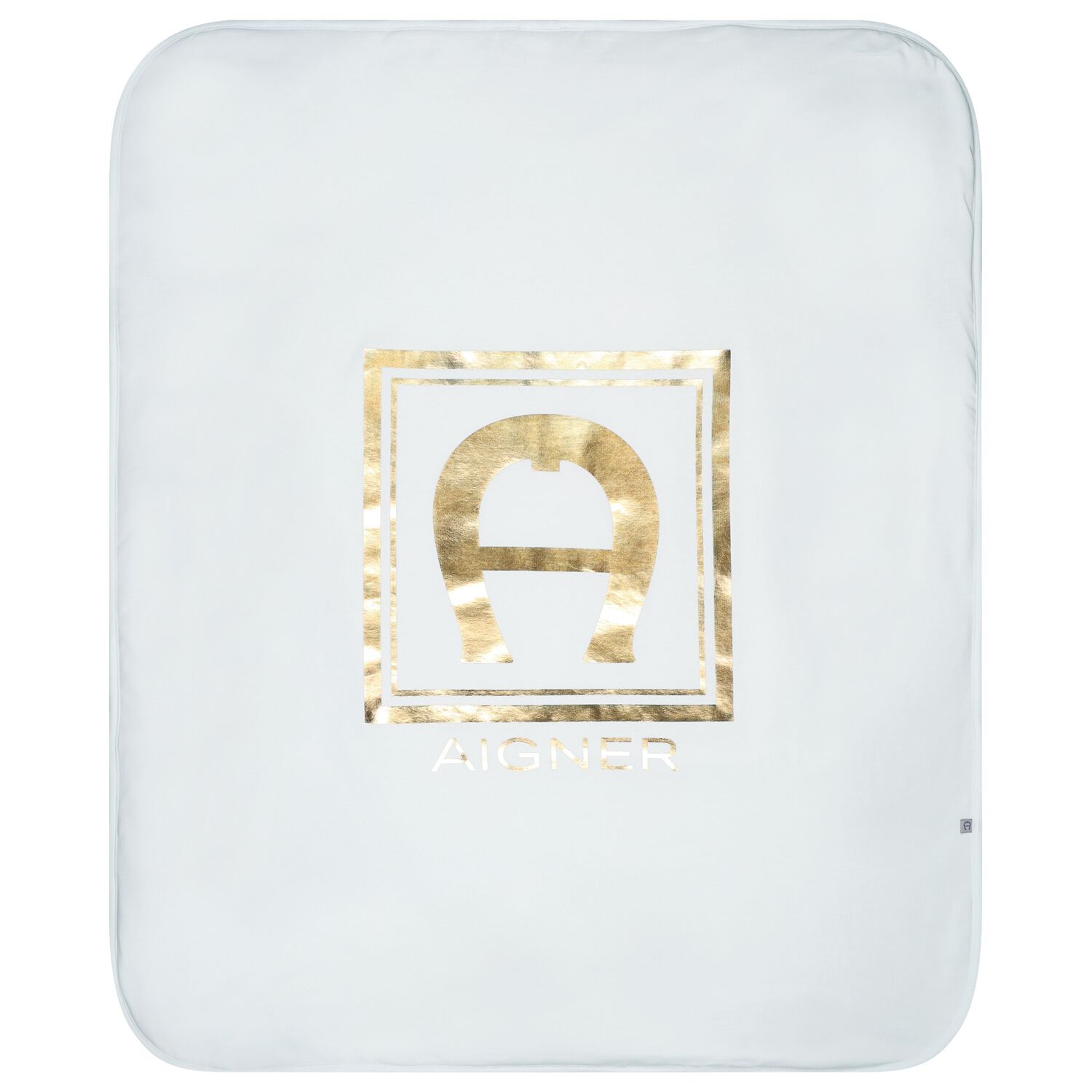 Baby Boys Blue & Gold Logo Blanket, 2, hi-res