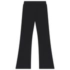 Girls Black Flared Leggings, 1, hi-res