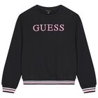  Girls Black Logo Sweatshirt, 1, hi-res