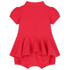 Baby Girls Pink Logo Romper Dress, 1, hi-res