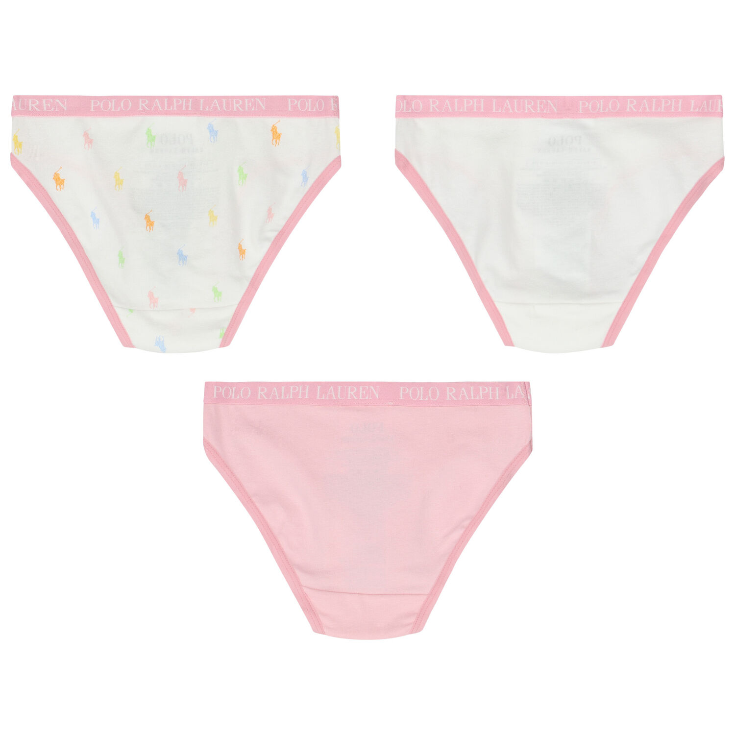 Girls Pink & White Bikini Brief ( 3-Pack ), 1, hi-res image number null