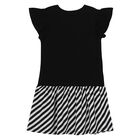 Girls Black Logo Dress, 1, hi-res