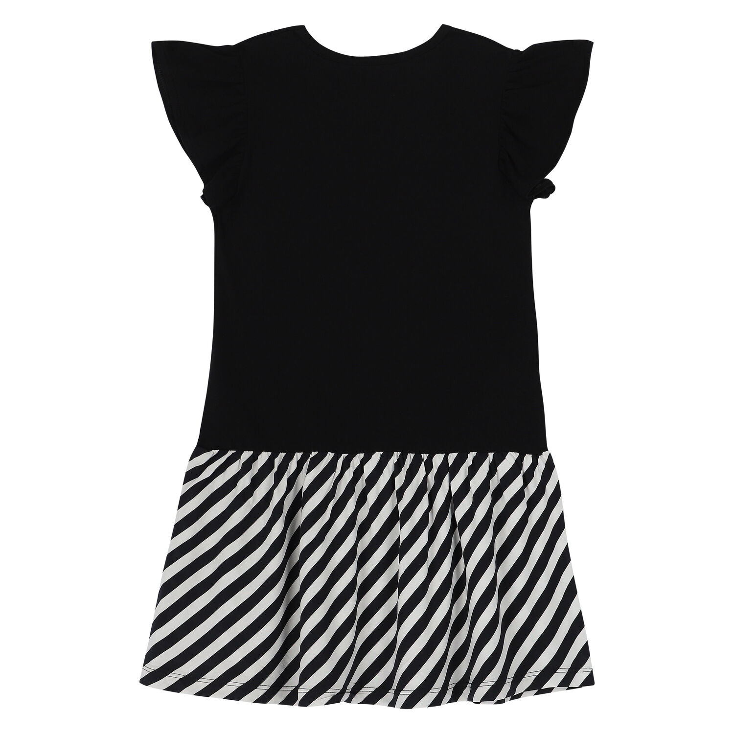 Girls Black Logo Dress, 1, hi-res