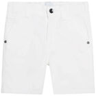 Younger Boys White Shorts, 1, hi-res