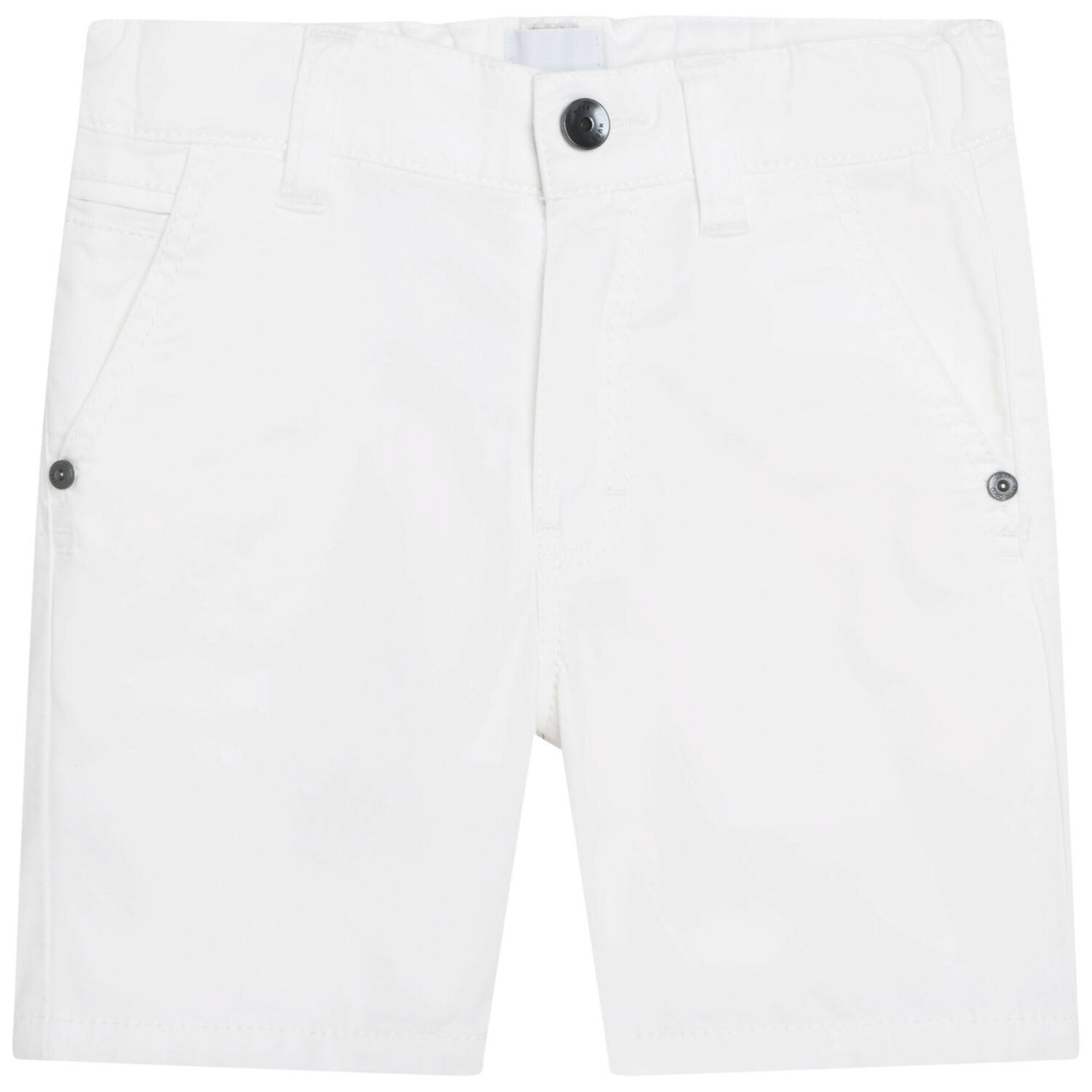 Younger Boys White Shorts, 1, hi-res