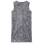 Girls Grey Embellished Dress, 1, hi-res