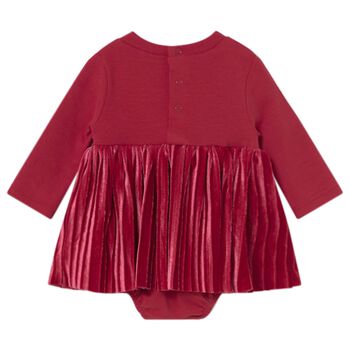 Baby Girls Red Bow Bodysuit Dress