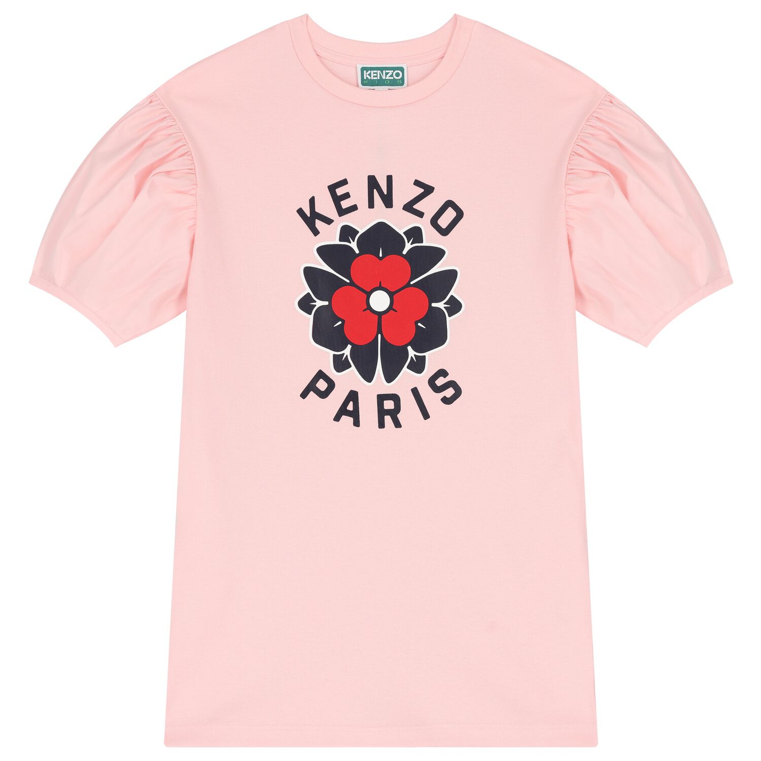 Girls Pink Logo Flower Dress, 1, hi-res
